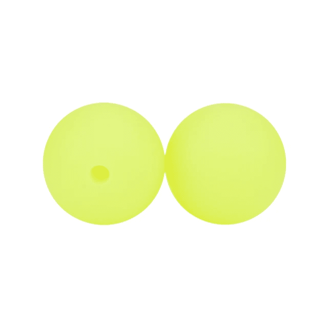 15mm Siliconen kralen Geel Glow in the dark