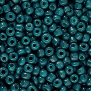 Glaskralen rocailles 3mm dark teal Blue