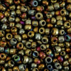 Glaskralen rocailles 3mm Metallic shine multicolour gold