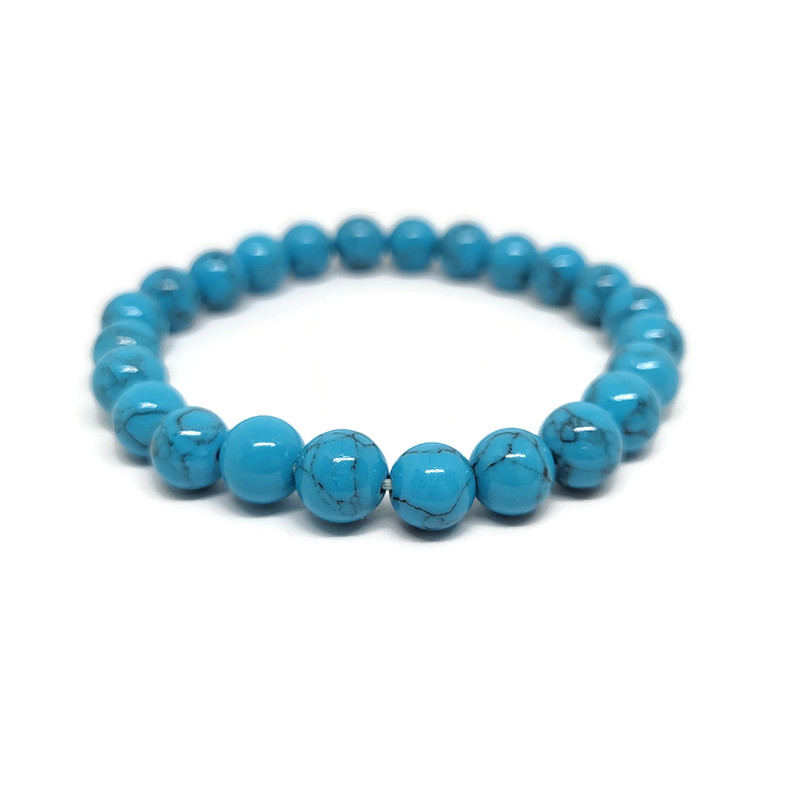 8mm armband blauw gekleurd howliet