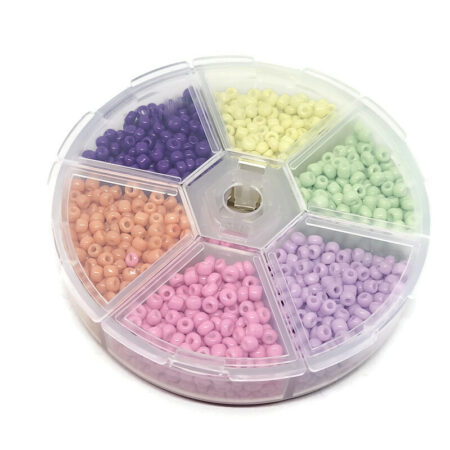 Kralenbox Rocailles 3mm 6 kleuren pastel