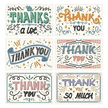 Luxe thank you kaartjes fun (6 stuks)