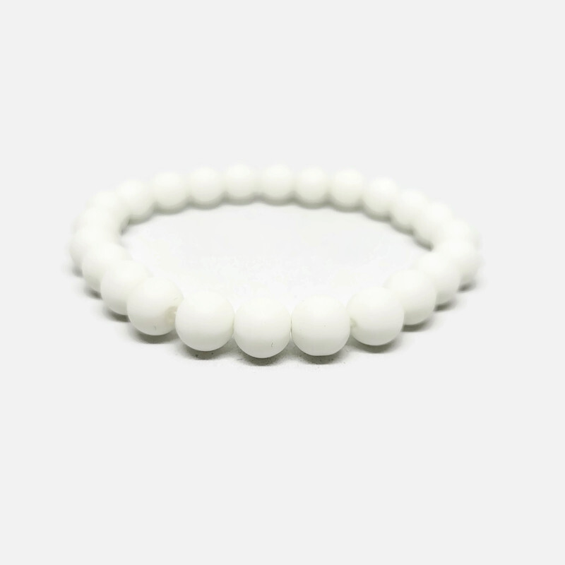 8mm armband Witte Agaat